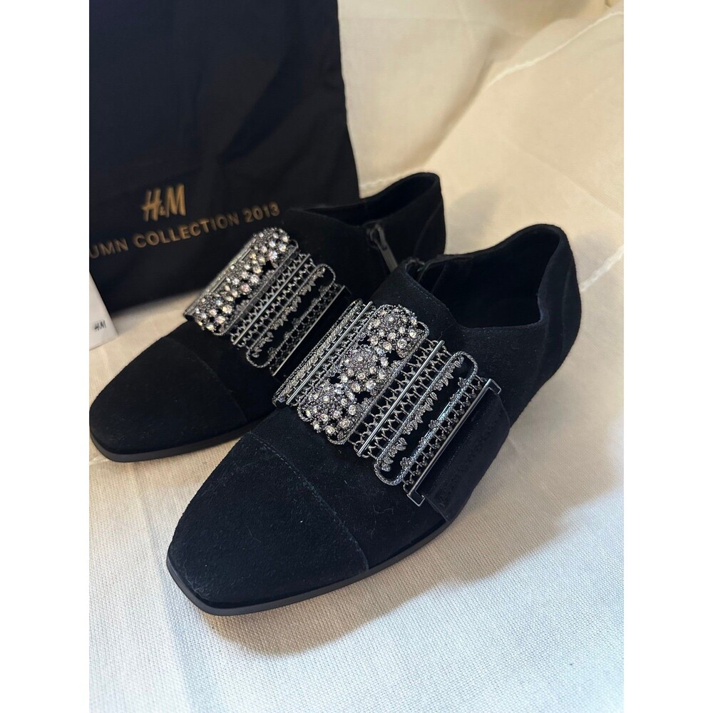 H&M AUTUMN 2013 COLLECTION BLACK SUEDE OXFORDS SIZE 6